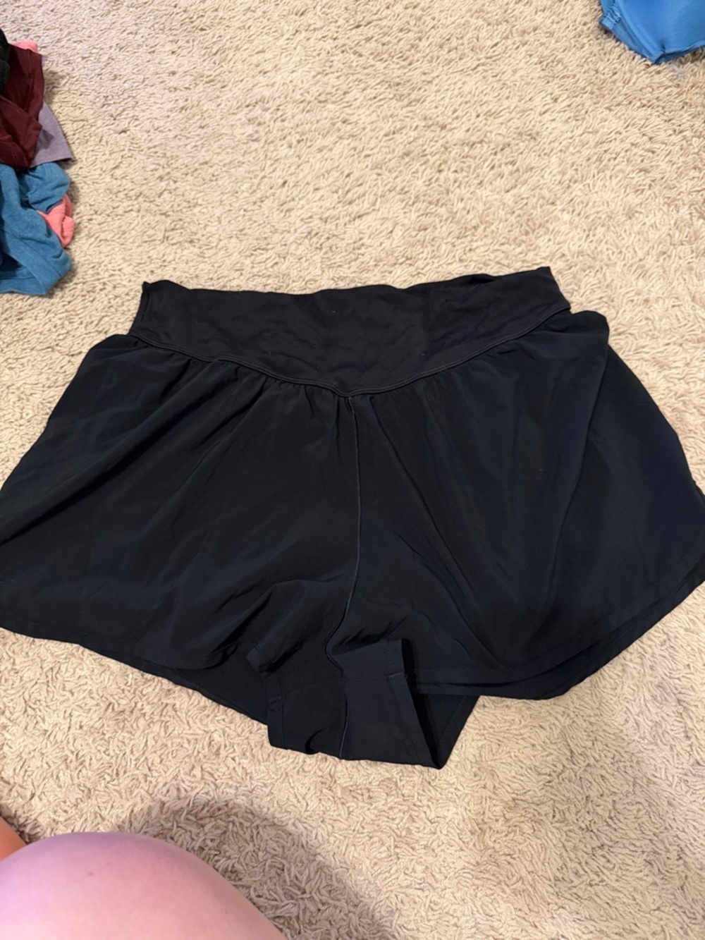 American Eagle Outfitters Black Athletic Shorts with Built-In Liner